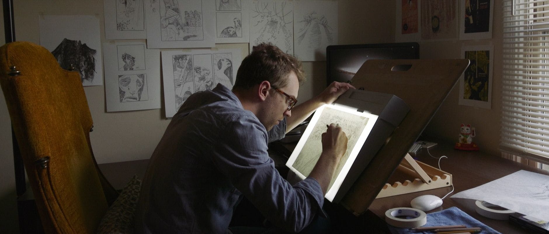 drawing with a light table